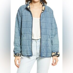 Faherty Westside Reversible Floral/Chambray Quilted Jacket, Medium